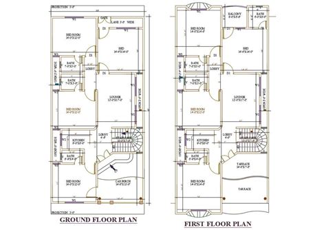 30 X60 Feet Plot Floor Plan House Drawing Dwg File Cadbull Images And