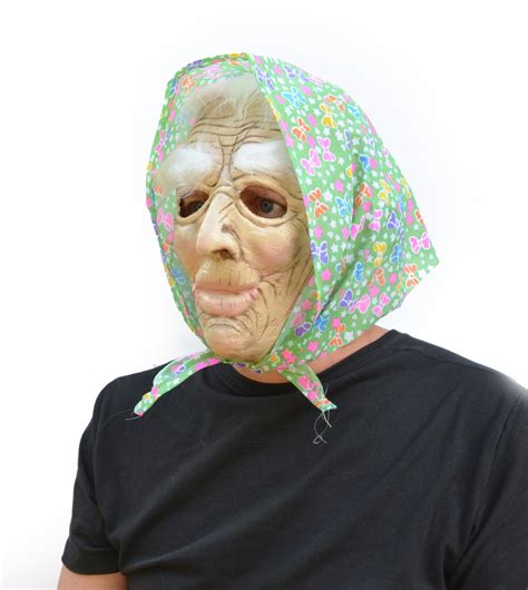 Old Lady Halloween Mask Witch Scary Creepy Woman Grandma Mask Etsy