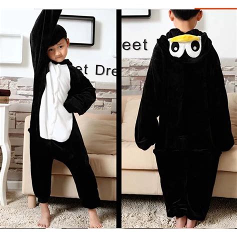 Anime Black Penguin Jumpsuit Cosplay Penguin Onesie Children Kids