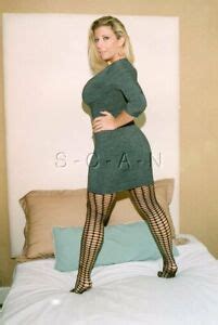 Semi Nude Color Real Photo Super Endowed Blond Fishnet Stockings