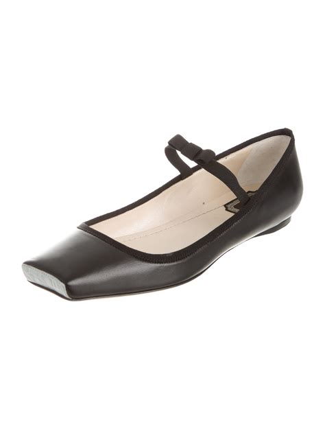 Christian Dior Square Toe Ballet Flats W Tags Black Flats Shoes