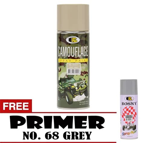 Bosny Spray Paint Camouflage No C001 Light Grey With Free Primer