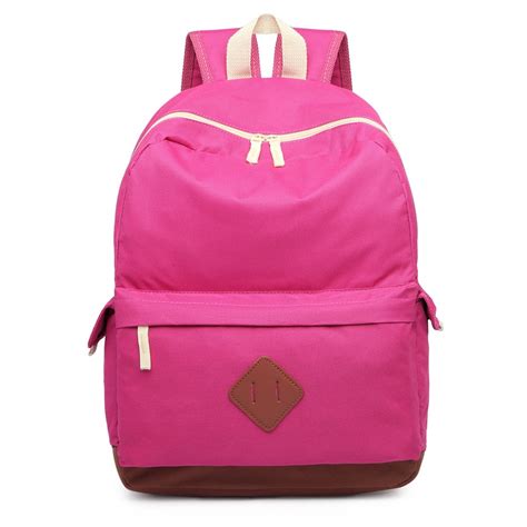 E1664 Large Unisex Polyester School Backpack Pink