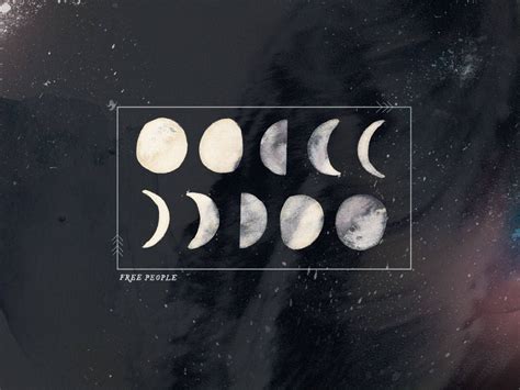 Download Abstract Art Of The Moon Phases Wallpaper
