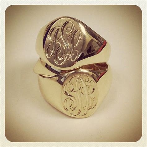 Hand Engraved Gold Signet Rings Love This Chunky Look Antique