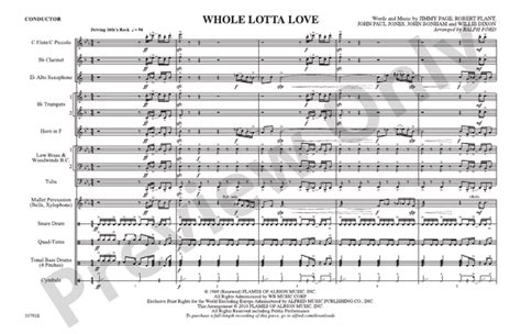 Whole Lotta Love Marching Band Conductor Score And Parts Jimmy Page Digital Sheet Music Download