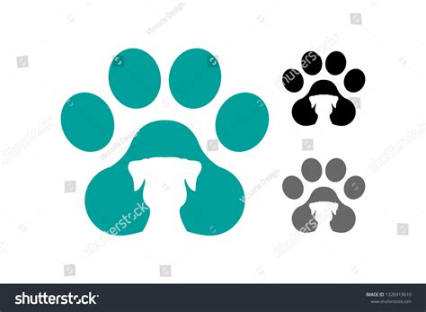 Dog Pawprint Dog Silhouette Inside Colorful Stock Vector Royalty Free