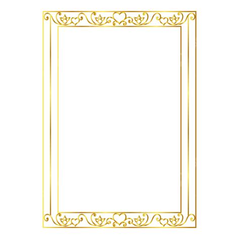 Luxury A4 Paper Golden Border Frame Golden Frame Vector Golden