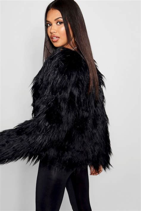 Shaggy Faux Fur Coat Shaggy Faux Fur Coat Black Faux Fur Coat Fur Coat