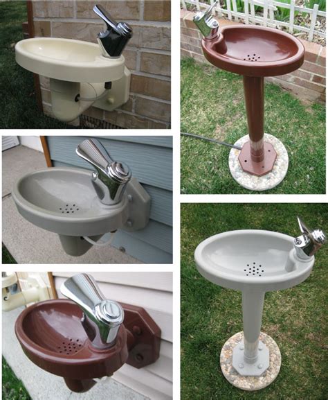 Repurpose an old teapot into a garden water fountain. Products | Bragg Design | Outdoor drinking fountain ...