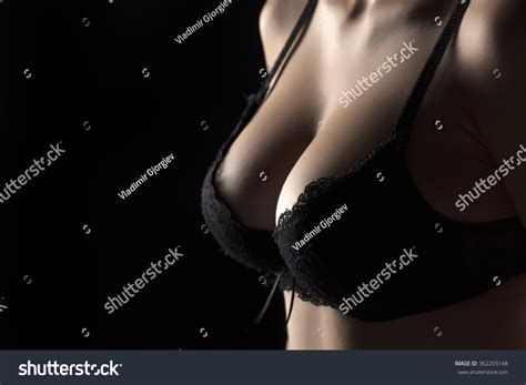 Beautiful Big Female Breasts Black Bra Stock Photo Shutterstock