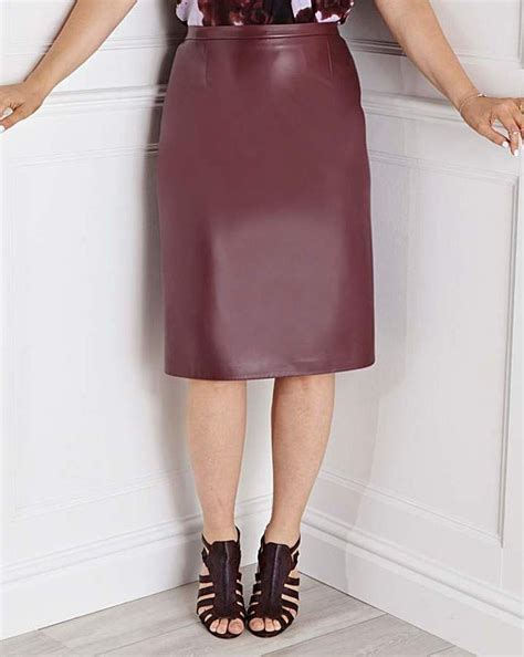 Burgundy Leather Midi Skirt Pleated Skirt Maxi Skirt Leather Midi Skirt Pu Fabric Plus Size