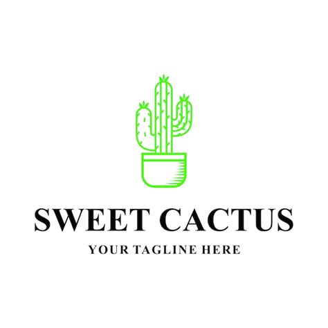 Premium Vector Cactus Logo Vector Graphic Line