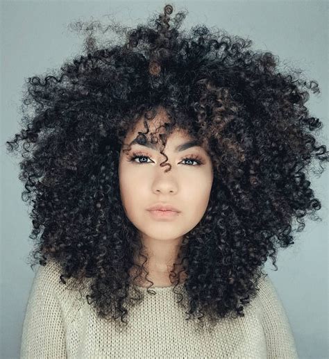 Curly Hair With Bangs Curly Hair Care Kinky Hair Hairstyles With