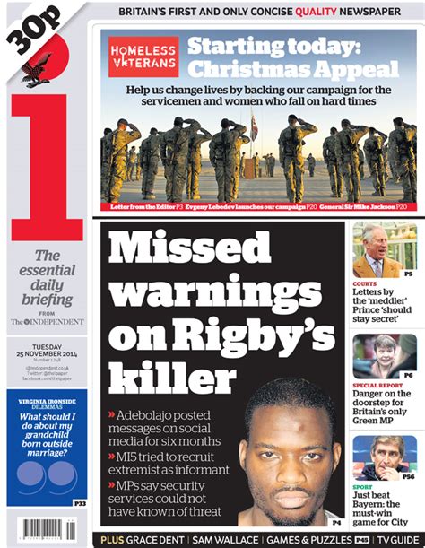 Newspaper Thread And Front Pages Tuesday 25 November 2014