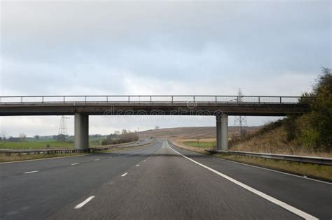 Bridge Over A Multi Lane Highway Stock Photo Image Of Distance Multi