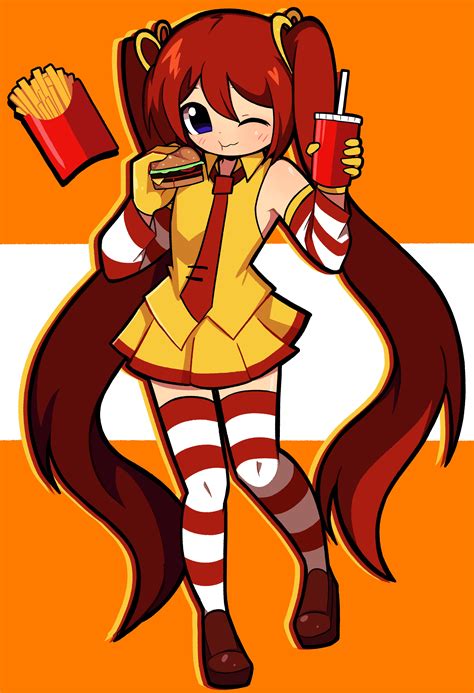 Hatsune Miku And Ronald Mcdonald Vocaloid And 1 More Drawn By