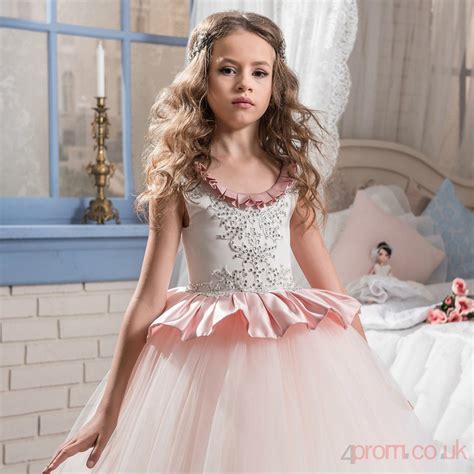 Ball Gown Sleeveless Kids Prom Dress For Girls With Beading Ch0128