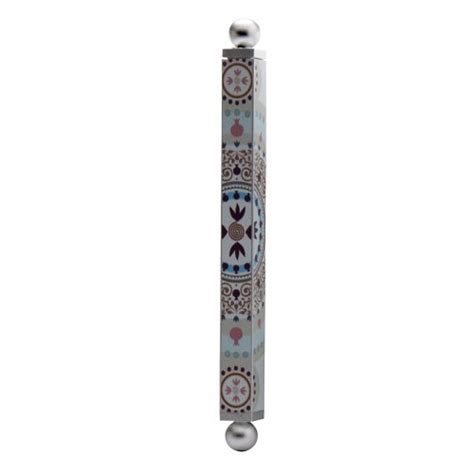 Dorit Judaica Aluminum Mezuzah Case Colorful Oriental Design
