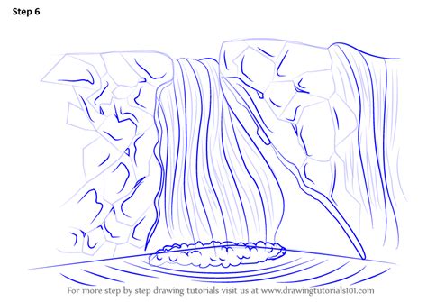 Want to learn easy landscape drawing? Learn How to Draw a Waterfall (Waterfalls) Step by Step ...