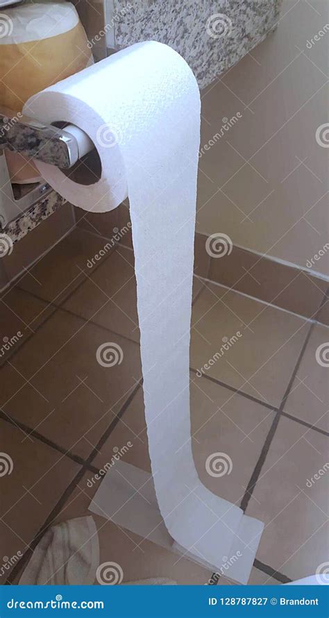 Toilet Paper Unrolled On Floor Stock Image Image Of Washroom Floor