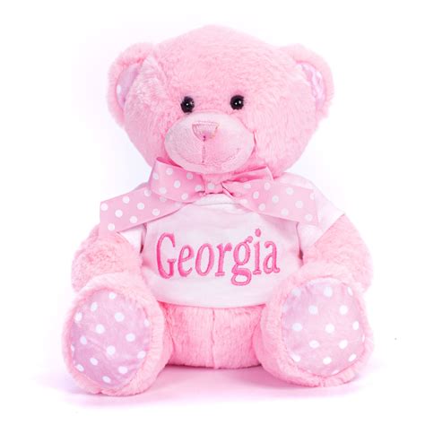 Personalised Pink Teddy Bear The Name Shops