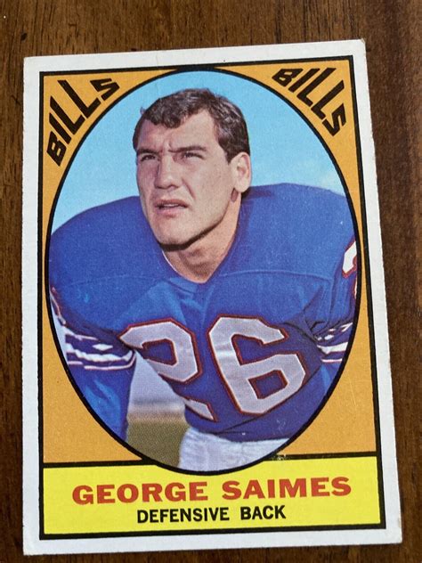 1967 Topps Football George Saimes 26 Bills Nearmint Mint Ebay