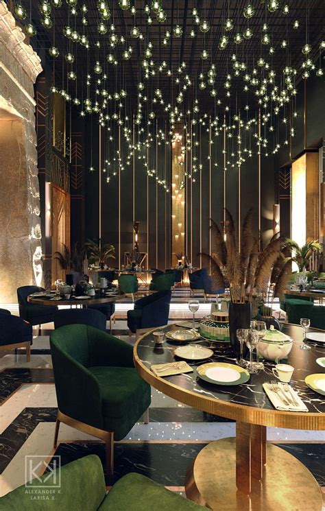 Art Deco Restaurant The Dining Room On Behance Bar Interior Design