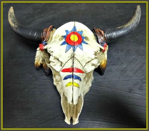 Western Cow Bull Skull Rustic Indian Native American Hanging Wall