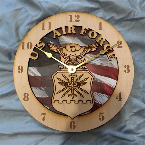 Us Air Force Flag Clock Etsy