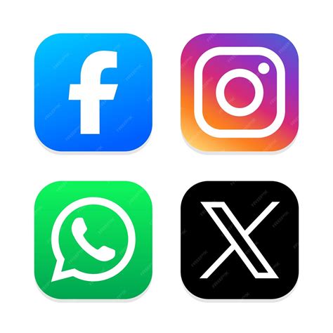 Premium Vector Popular Social Media Logo Collection