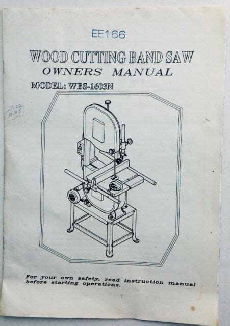 Canwood Band Saw Owners Manual Bandsaw Instruction Manual Model Wbs