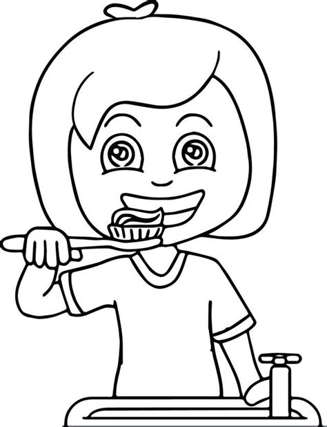 Brushing Teeth Coloring Sheet Coloring Pages