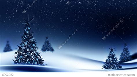 Sparkling Decorated Christmas Trees With Snowflakes Stock Animation