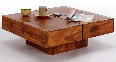 Mv Furniture Sheesham Wood Square Coffee Table For Living Room