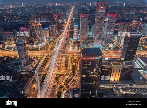 Night View Of Bustling City Stock Photo Alamy