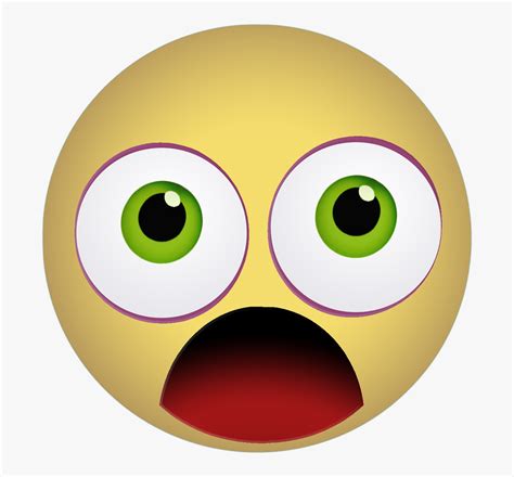 Graphic Emoticon Smiley Scared Shocked Yellow Terrified Emoji Transparent Background Hd