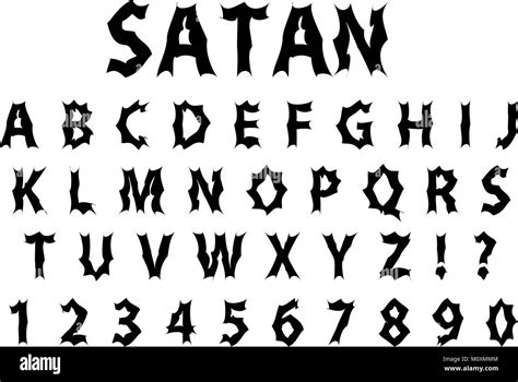 Satan Typography Scary Font Lettering Typeface Gloomy Hellouvin Style
