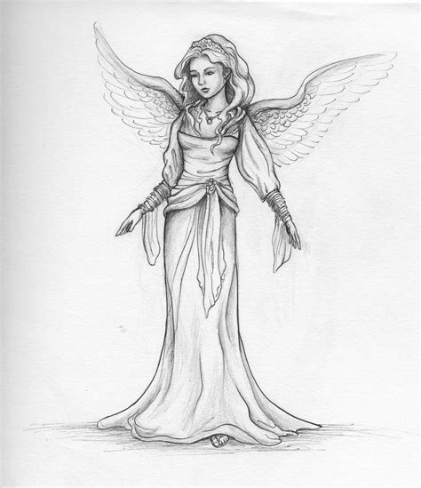 How To Draw A Guardian Angel Step By Step Angel Painting Ideas