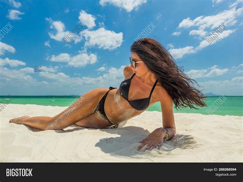Woman Bikini Laying Image Photo Free Trial Bigstock