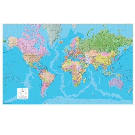 Giant World Political Laminated Wall Map Gwld Huge World From Maps