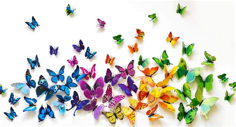 Violet Beautiful Flying Butterflies Isolated On Transparent Background