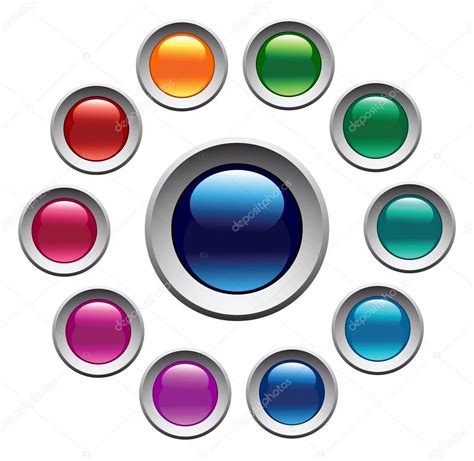 Glossy Color Buttons Set — Stock Vector © Troyka 1389823