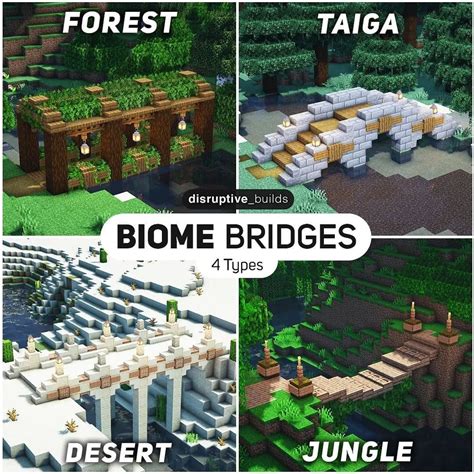 Minecraft Builds And Tutorials On Instagram “four Biome Bridges Which