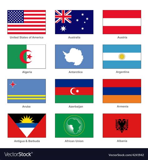 Flags Of All Countries Of The World Part 1 Vector Image Images
