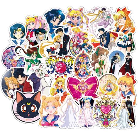 Buy Sailor Moon Anime Sticker Pack Of 50 Stickers Sailor Moon Decals For Laptops Hydro Flasks