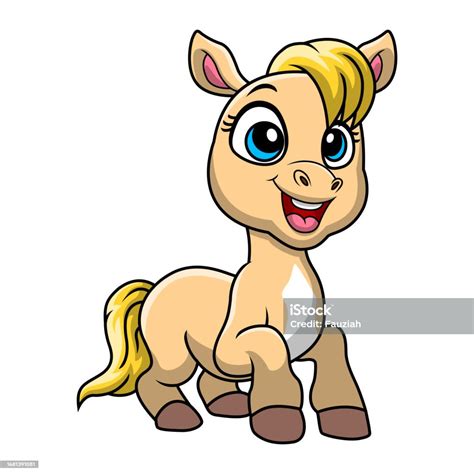 Cute Horse Cartoon On White Background Stock Illustration Download