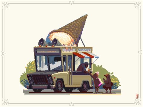 Ice Cream Truck Pixel Art By Pako On Dribbble