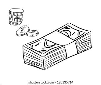 Money Hand Drawn Sketch Stock Vector Royalty Free 128135714