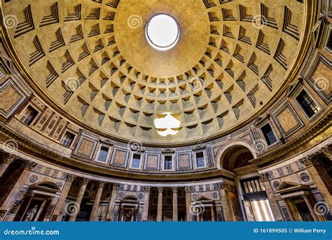 Oculus In The Dome Of The Pantheon From The Inside Famous Ancient Roman Temple Editorial Image